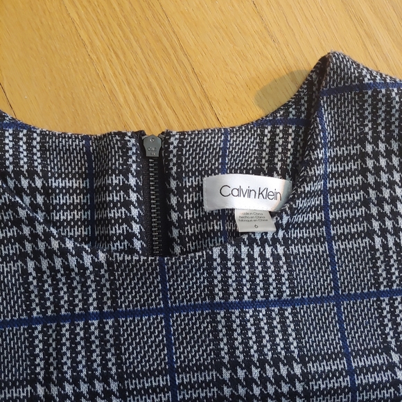 Calvin Klein Plaid Dress with Ruffle Sleeve - Picture 2 of 6